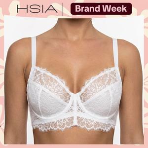 HSIA Sunflower Floral Lace Unlined Sexy Plus Size Underwire Full Coverage Bra