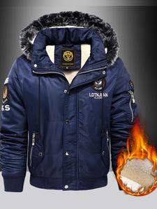 men's winter hooded coat, 100% nylon, solid color, regular version, zipper detail, polyester lining and fiber filling, hooded coat, casual thermal coat, black coat, hooded outdoor coat, fall and winter coat with zipper and buttons, hooded puffer coat