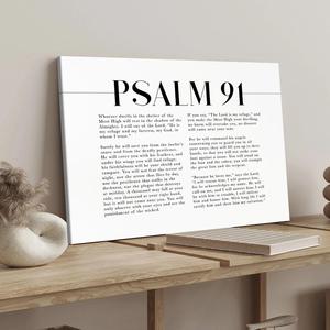 1 Count Wooden Framed Canvas, Psalm 91 Bible Poster, Murals In The Rooms Of Boys And Girls, Modern Art Decoration, Living Room Bedroom Decoration, Hallway Office Mural, Ideal Gift, Kitchen, Home Poster, High Definition, Waterproof, Artwork