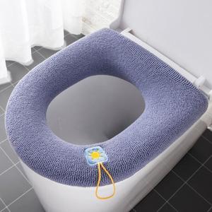 Thickened Warm Toilet Seat Cover, 1 Piece Washable Toilet Seat Cushion, Non-slip Bathroom Accessories For Home & Dormitory