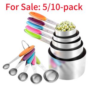 Measuring Cups & Spoons Set, Stainless Steel Measuring Cup & Measuring Spoon, Measuring Utensils for Kitchen, Summer for Gift, Halloween Gift