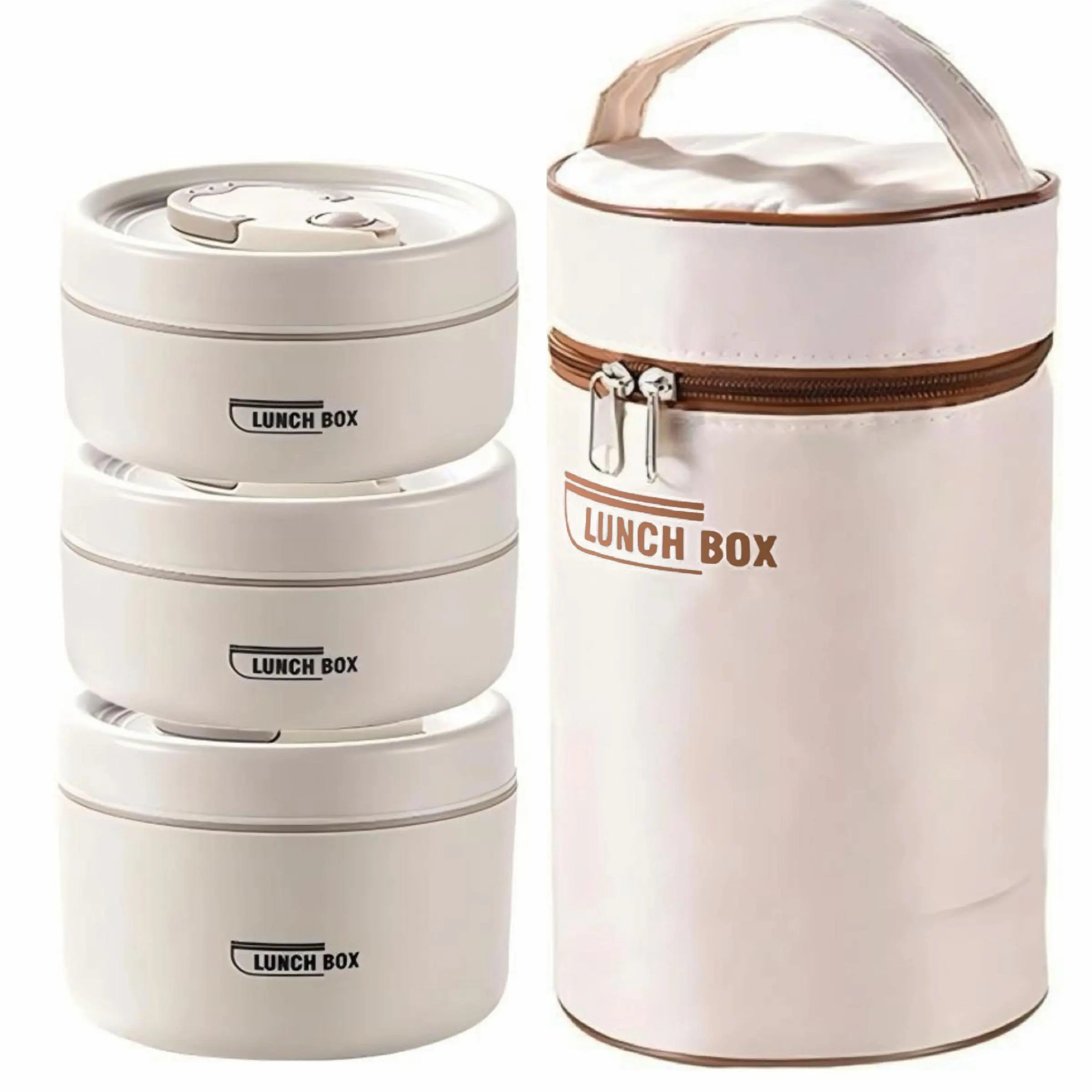 Portable Insulated Food Lunch Container Set, 1 Set Including 3 Counts ...