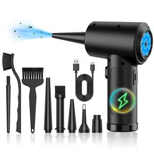 Compressed Air Duster, 1 Set 3-Gear 51000RPM Electric Air Duster, Portable Air Blower with LED Light, 4000mAh Rechargeable Cordless Air Duster