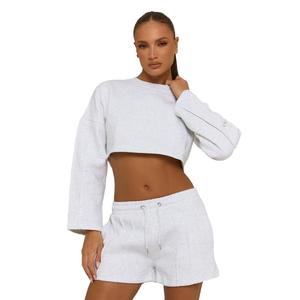 Haisley Womenswear Rebellious Fashion Cropped Sweater and Short Lounge Set
