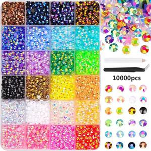 10000PCS DIY Diamond Bedazzling Kit with 3mm Mixed Resin Rhinestones , Perfect for DIY Crafts, Clothing, Nail Art Supplies