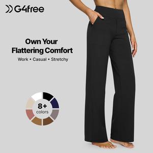 G4Free EverGoing Yoga Pants Women Wide Leg Pants with Pockets High Waist Stretch Dress Casual Sweatpants Petite/Regular/Tall