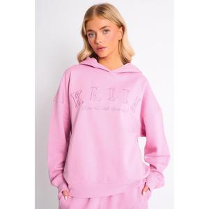 Kaiia Slogan Oversized Hoodie Candy Pink