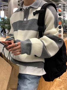 men's patchwork print half button sweater, loose casual drop shoulder long sleeve collared jumper for fall & winter, men's knitwear for daily wear, sweaters for men, men's clothing, knitted sweater, tops, longsleeves garment