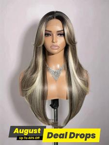 26 Inch Layered Long Straight Wigs for Women, 1 Piece Gorgeous Fluffy Wigs without Bangs for Cosplay, Anime or Costume Party, Striking Natural Fluffy Hair Wigs without Bangs