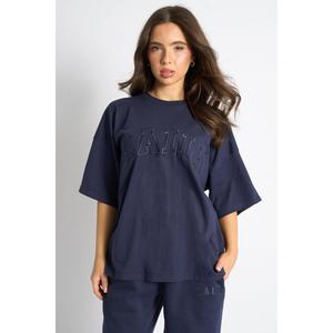 Kaiia Logo Oversized T-Shirt Deep Blue