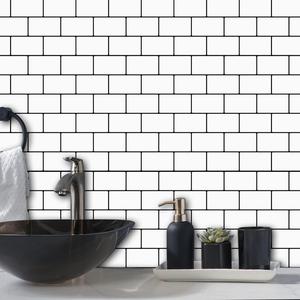 3D Peel & Stick Wall Sticker, 10 Sheets Waterproof & Oil-proof Self-adhesive Wall Sticker, Decorative Wallpaper for Home Living Room Bedroom Kitchen