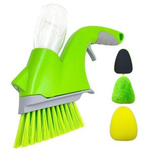Super Spray Brush -  Household Cleaning Gadget for Kitchens, Bathrooms and Windows with MicroFibre Pad, Sponge and Brush microfiber
