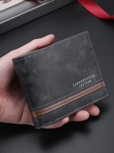 Men's Vintage Style Letter Design Short Wallet, Casual Multi Card Slot Credit Card Holder, Multi-functional Wallet As Gift  for Men, Card Organizer