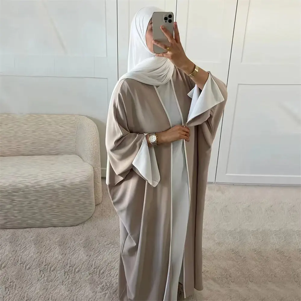 Modest Open Abaya Kimono Kaftan Dubai Islam Muslim Dress Abayas Caftan Marocain Qatar Oman Turkey Clothing For Women Robe Femme