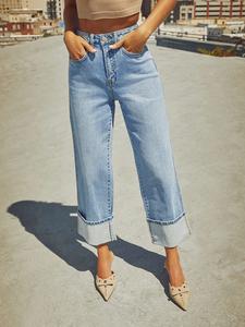 Women's High Waist Straight Leg Jeans, Loose Fit Elastic Denim Wide Leg Pants, Slimming Casual Jean for Spring Summer Daily Wear