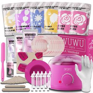 Waxing Kit for Women, Wax Warmer Kit for Hair Removal, Professional Waxing Kit for Face, Brazil, Full Body, Bikini, Sensitive Skin