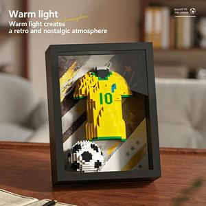 New Football Legend Jersey Building Block Frame Set, Soccer Building Block, World Cup Trophy Model, Best Fan Collectible, Home Decor, Birthday Gift for Adults and Kids