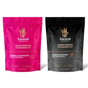 Chaga and Tremella Mushroom Extract Bundle  - 2 Months Supply Natural Food Supplement