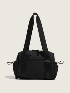 Women's Solid Color Handbag, 2025 New Style Fashionable Large Capacity Travel Gym Sporty Pocket Design Bags, Casual Versatile Zipper Shoulder Bags for Daily Travel Work Commute