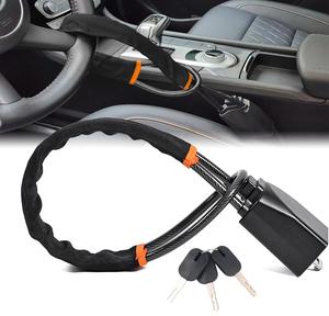 [British Seller] Car Steering Wheel Lock, Anti-theft Car Wheel Lock, Universal Car Security Lock with 3 Keys, Car Accessories for Most Vehicles with Seat Belt Buckle