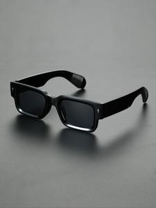 Men's Square Frame Sunglasses, Trendy Casual Tinted Lens Sunglasses for Everyday Use, Fashion Accessories for Outdoor Activities