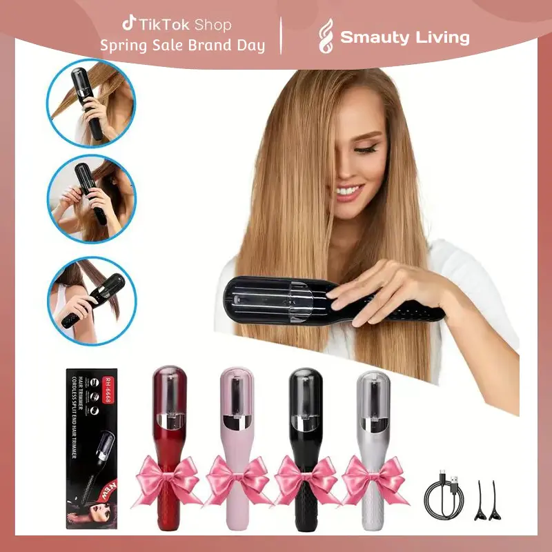 【50 %off】Cordless Automatic Hair Split End Trimmer – Hair Cutting Tool for Dry, Damaged & Brittle Hair, Split End Removal for Men & Women, Professional Salon-Quality Hair Care Gift Comfort