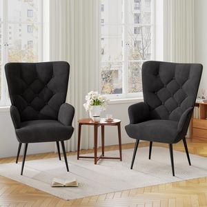 Armchair Tub Chair,High back with gold legs Comfy,Velvet Chair, for Bedrooms, Livingrooms,Relaxation,150kg Load Capacity Black