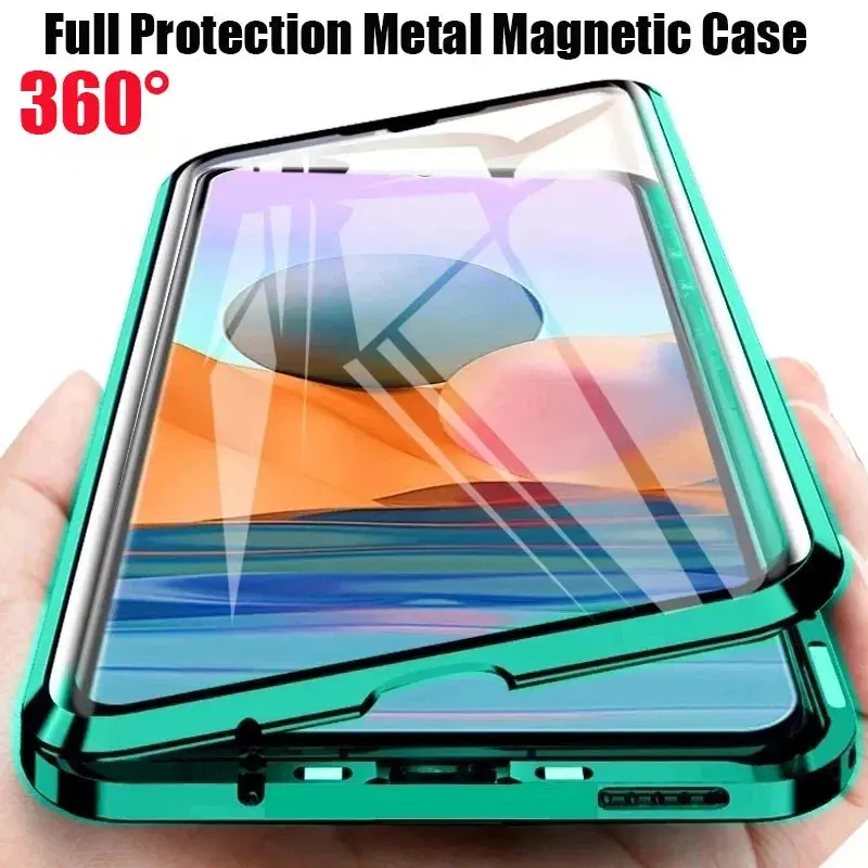 360° Magnetic Metal Protection Case For Samsung S25 S24 S23 S22 S21 S20 Ultra Plus FE High Definition Double Sided Glass Cover