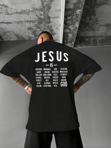 Men's Letter Print Round Neck Tee, Loose Casual Short Sleeve Crew Neck T-Shirt for Summer, Fashion Men's Top for Daily Wear, Tropical