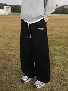 Men's Letter Print Drawstring Waist Sweatpants, Casual Street Regular Fit Jogger Pants for Daily Wear, Mens Bottoms for All Seasons