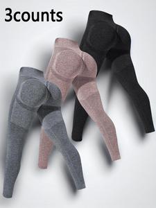 Women's Solid High Waist Sports Tummy Control Leggings, Casual Comfy Skinny Pants for Yoga Gym Workout Running, Women Sport & Outdoor Jeggings for Spring Summer Fall, Leggings for Women, Gym Clothes Women, Trousers for Women, Gym Wear, Sculpting Leggings