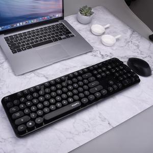 Mofii 1 Set Black Keyboard and Mouse Combo, Classic Minimalist Color Scheme, Wireless 2.4G Connection, High-Keycap Silent Office, Full-Size Keyboard, Ergonomic Keyboard, Compatible with Laptops and Desktops (US Qwerty Layout, Batteries Not Included)
