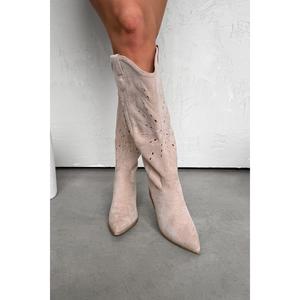 MICHIGAN Cowboy Western Boots - Beige