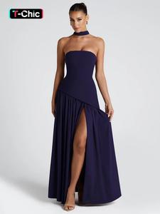 Women's Plain Split Thigh Tube Dress with Scarf, Elegant Strapless Dress for Party Club Beach Vacation, Ladies Clothes for All Seasons, Womenswear