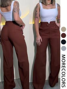 New Women's Long Pants, Womenswear, Trouser, High Waist Wide Leg Pants, Cool and Bold Style, Slimming and Powerful Look, All Seasons Fashion