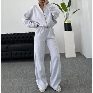Casual suit Autumn and Winter Cardigan Sports Women Fashion Street Style Long Sleeve Jacket Trousers Two-Piece Set, Autumn Loose Women Casual suit Clothes Womenswear spotlight  clothes Gamis Streetwear 2  pcs travel  fit two  piece  outfit
