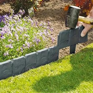 10/20pcs Stone Effect Plastic Outdoor Garden Edge Fence, Durable Flower Bed Frame for Courtyard Decoration, Ideal Garden Borders, Decorative Garden Fences, Garden Accessories