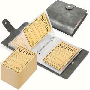 Seed Storage Binder, 1/10pcs Waterproof Seed Storage Binder with 50pcs Seed Envelope, Seed Organizer for Garden, Home, Office