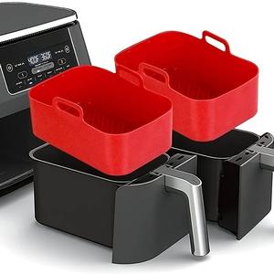 Air Fryer Silicone Pot, Suitable for NINJA DZ201&DZ401&AF300&AF400，2pcs Reusable Air Fryers Liners, Oven Baking Tray, Home Kitchen Air Fryer Accessory Set, Kitchen Set
