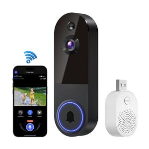 Smart Wireless Video Doorbell Camera With Chime, Visitor Alerts, 2.4G WiFi, Two-Way Audio, Battery Rechargeable, Night Vision, Real-Time Alerts, IP65 Weather-Resistant, Cloud Storage, Easy Installation