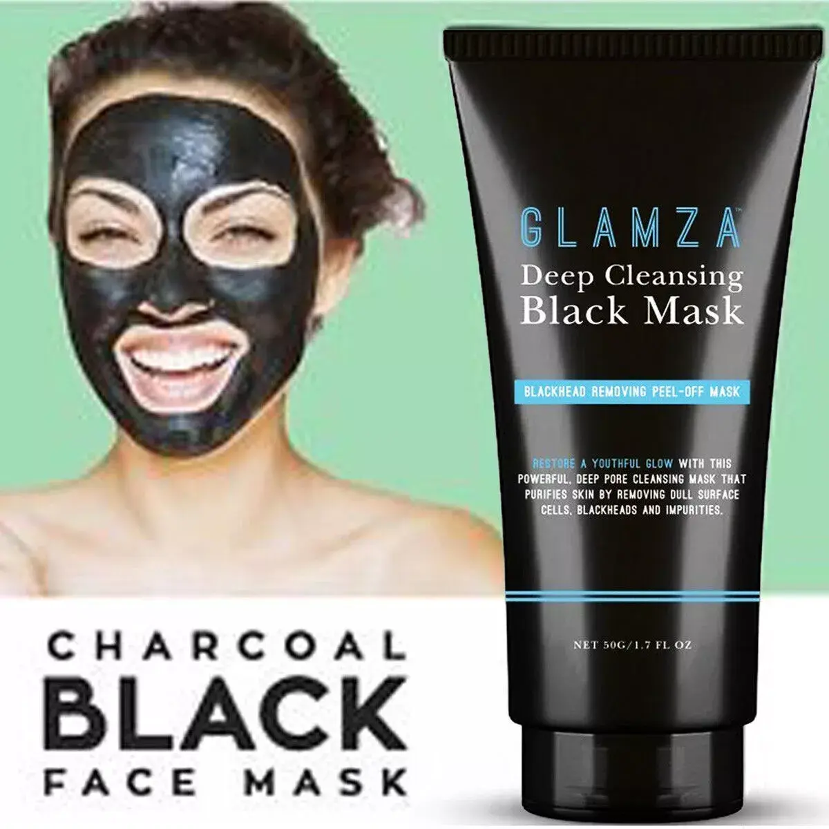 Charcoal Black Face Mask Blackhead Remover Peel Off Facial Cleansing Mask 50gm