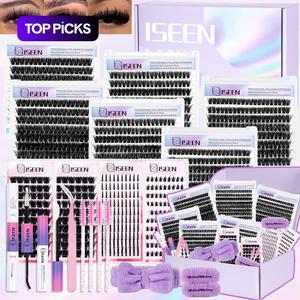 6 Styles Lash Clusters Kit, Individual Lash Clusters,60D,80D,100D,Spiky Styles Individual Eyelash Extensions Kit,Self Grafting False Eyelashes with Tweezers,Glue,Remover,Hairband,Professional Eye Makeup Accessories for Women