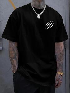 Men's Short Sleeve Tee, Casual Comfy Round Neck T-shirt for Summer, Fashion Men's Top for Daily Wear