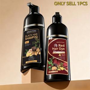 3 in 1  Hair Dye Shampoo, 1/2 Boxes Natural Extracts Moisturizing Hair Dye Shampoo, Professional Hair Care & Styling Product for Men & Women