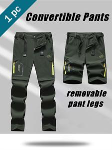 Men's Detachable Two-Piece Quick-Dry Outdoor Work Pants, Multi-Pocket Adjustable Waistband, Anti-Dirty Wear-Resistant Hiking Trekking Adjustable Waist Trousers
