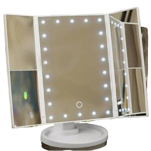 Foldable LED Illuminated Make Up Mirror with Light Stand for Cosmetic Vanity Decor Room