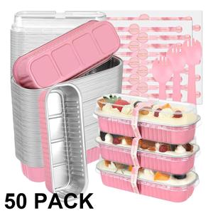 Mini Bread Baking Pans Set, Baking Supplies Kit, 150-Pack Aluminum Foil Muffin Cups with Lids & Spoons, Ideal for Holiday Treats, Food Storage, Takeout