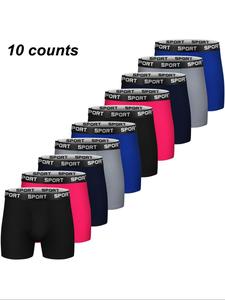 Men's Solid Color / Letter Tape Boxer Brief, Casual Comfy Breathable Moisture Absorption Opening Crotch Underwear for Daily Wear, Mens Underwear for All Seasons, Undergarments, Athleisure Menswear, Soft Stretch Briefs, Underwear Boxers