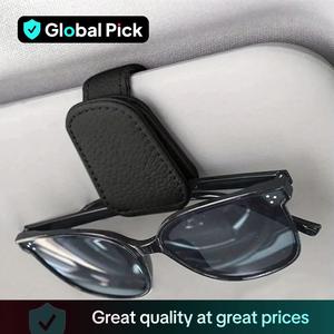 Car Sun Visor Storage Clip, Universal Car Sunglasses Holder, Automotive Glasses Clip, Compact And Stylish PU Leather, Auto Accessories, Girl Car Essentials Kit, Multifunctional Car Organizer