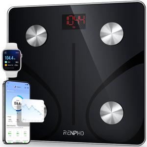 RENPHO Bluetooth Body Fat Scale - Smart Home Health Scale with 28 Metrics & App Connectivity for Weight, BMI, Muscle Mass Analysis,Fitness Equipment for Home Use